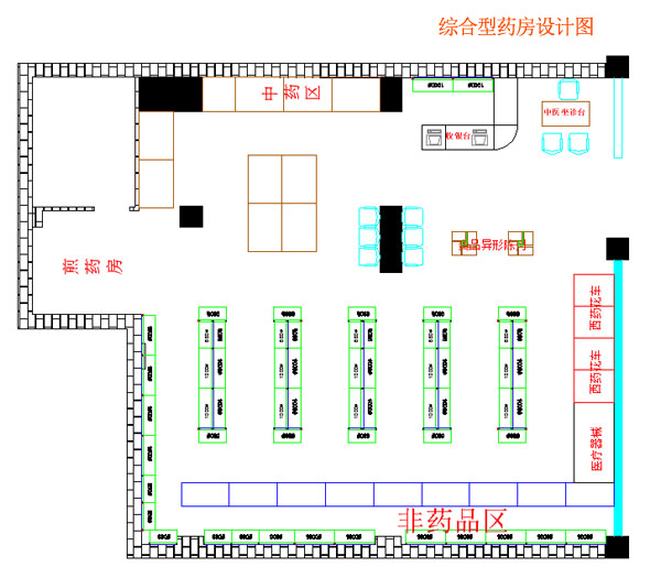 综合性药店平面设计图 综合性药店平面设计图